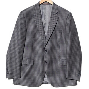 PETER MILLAR Men’s 100% Wool Blue Check Two Button Sport Coat Double Vent 44R